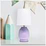 1_Simple Designs 12.5" Chic Glow Petite Dimpled Ceramic Table Lamp, Lavender
