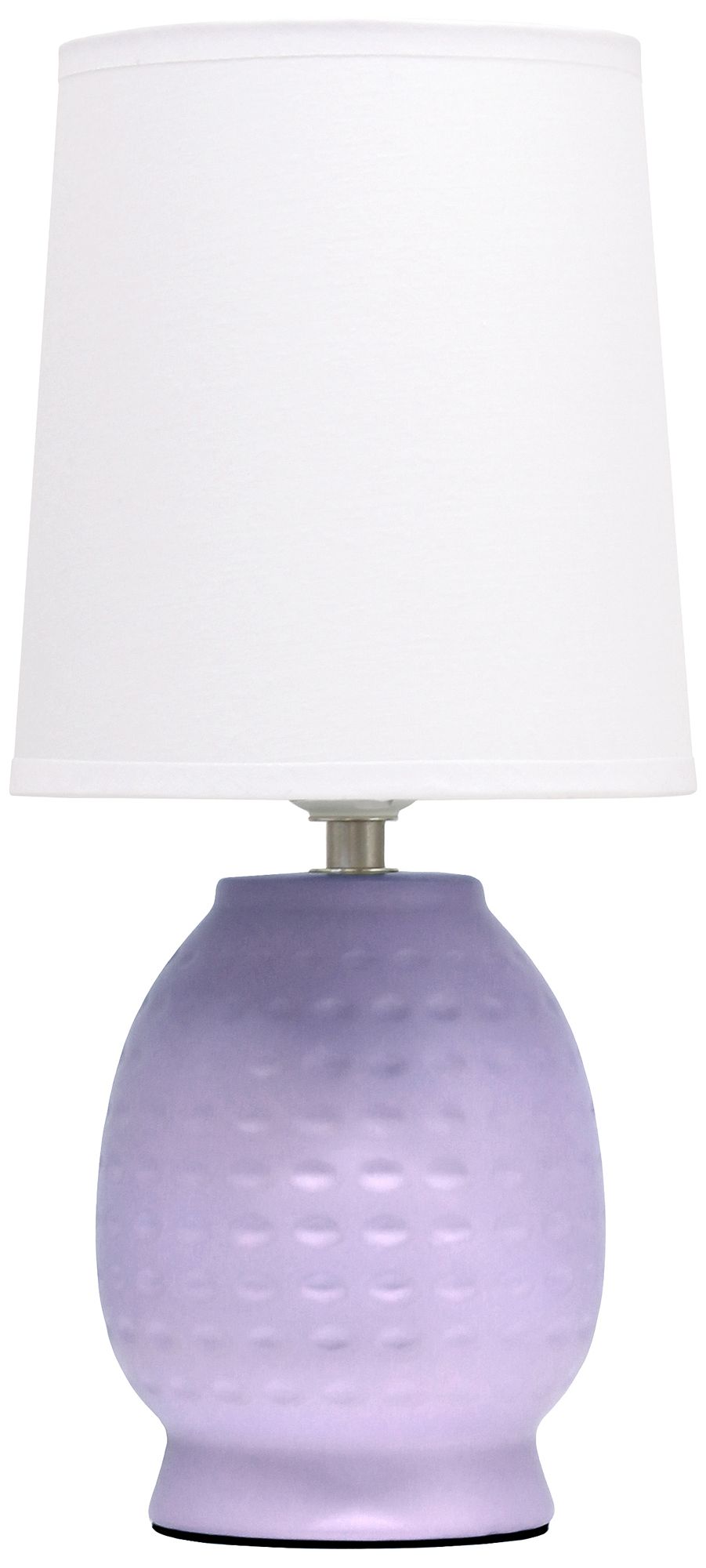 Image 3 Simple Designs 12.5" Chic Glow Petite Dimpled Ceramic Table Lamp, Lavender more views