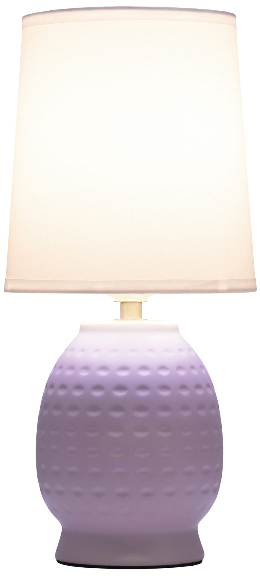 Image 4 Simple Designs 12.5" Chic Glow Petite Dimpled Ceramic Table Lamp, Lavender more views