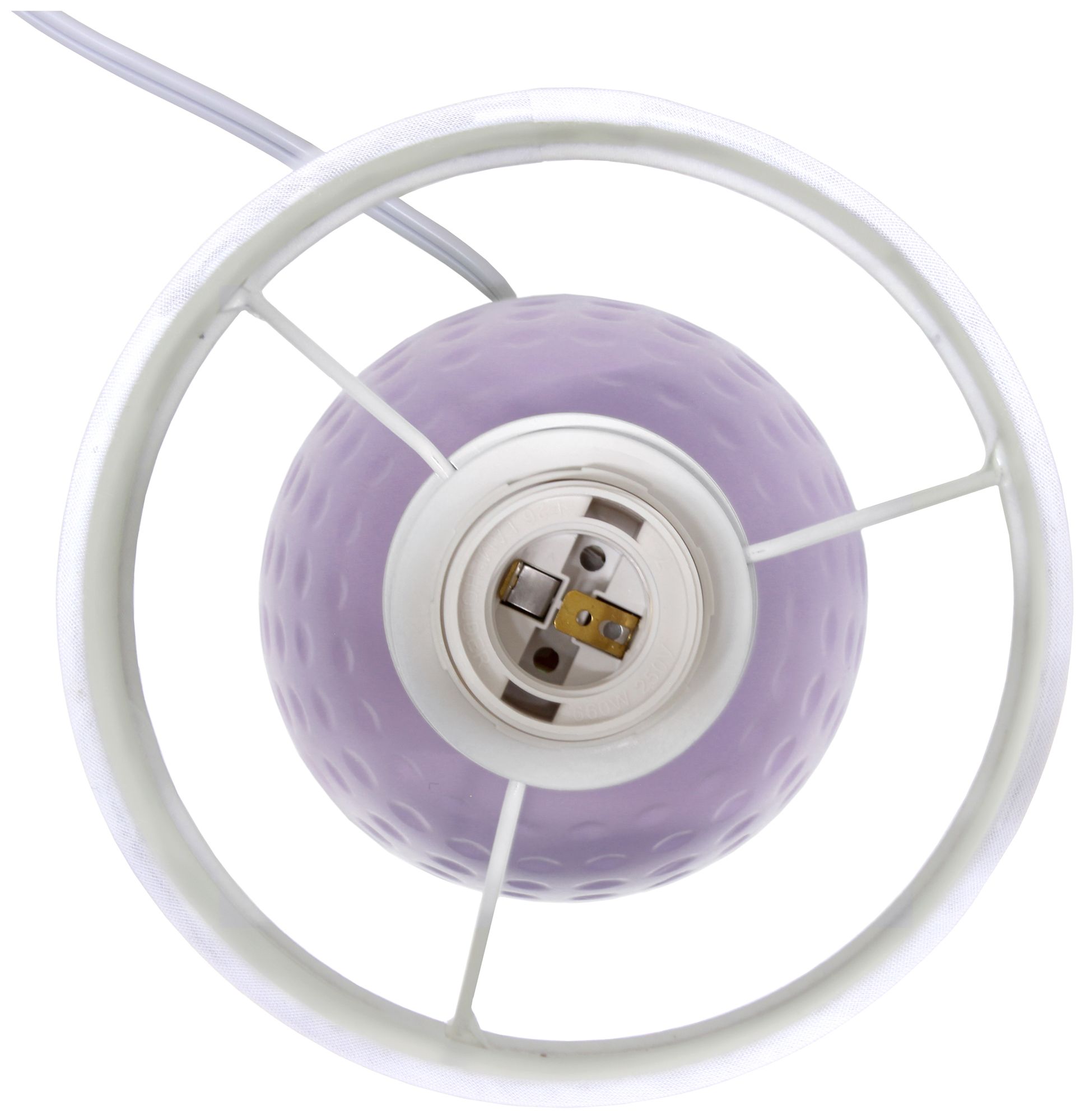 Simple Designs 12.5" Chic Glow Petite Dimpled Ceramic Table Lamp, Lavender