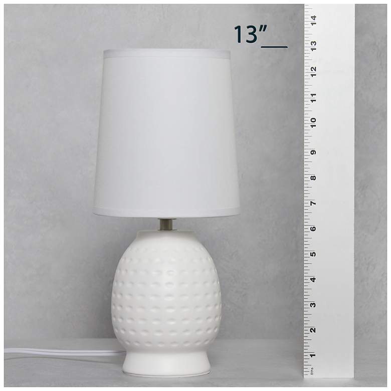 Image 7 Simple Designs 12.5" Chic Glow Petite Dimpled Ceramic Table Lamp, Off White more views
