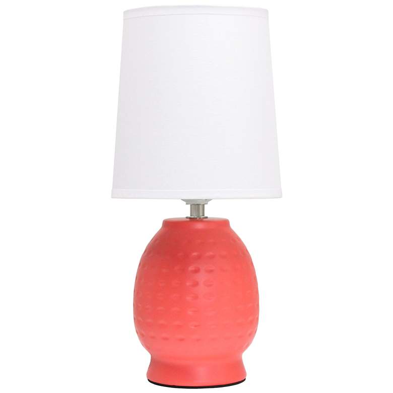 Image 3 Simple Designs 12.5" Chic Glow Petite Dimpled Ceramic Table Lamp, Orange more views