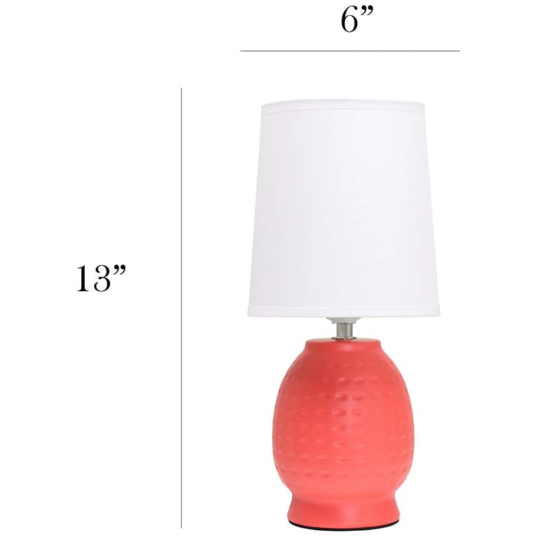 Image 5 Simple Designs 12.5" Chic Glow Petite Dimpled Ceramic Table Lamp, Orange more views