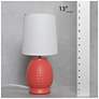 7_Simple Designs 12.5" Chic Glow Petite Dimpled Ceramic Table Lamp, Orange more views