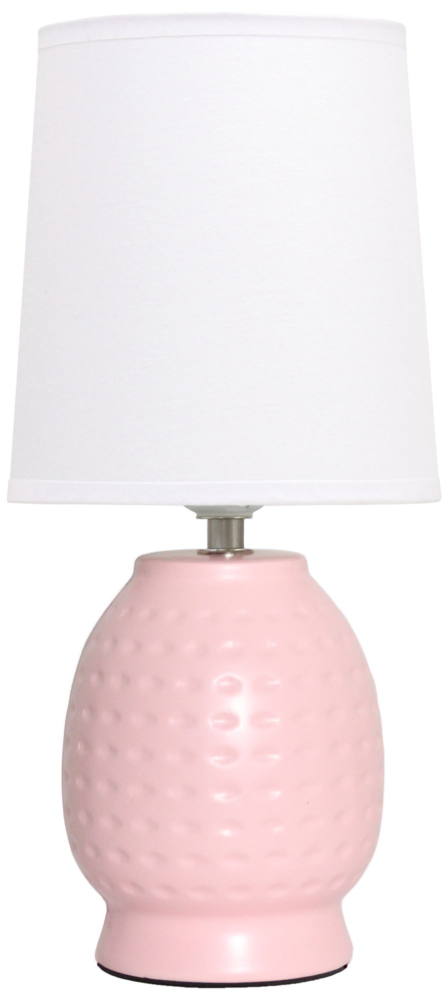 Image 3 Simple Designs 12.5" Chic Glow Petite Dimpled Ceramic Table Lamp, Pink more views