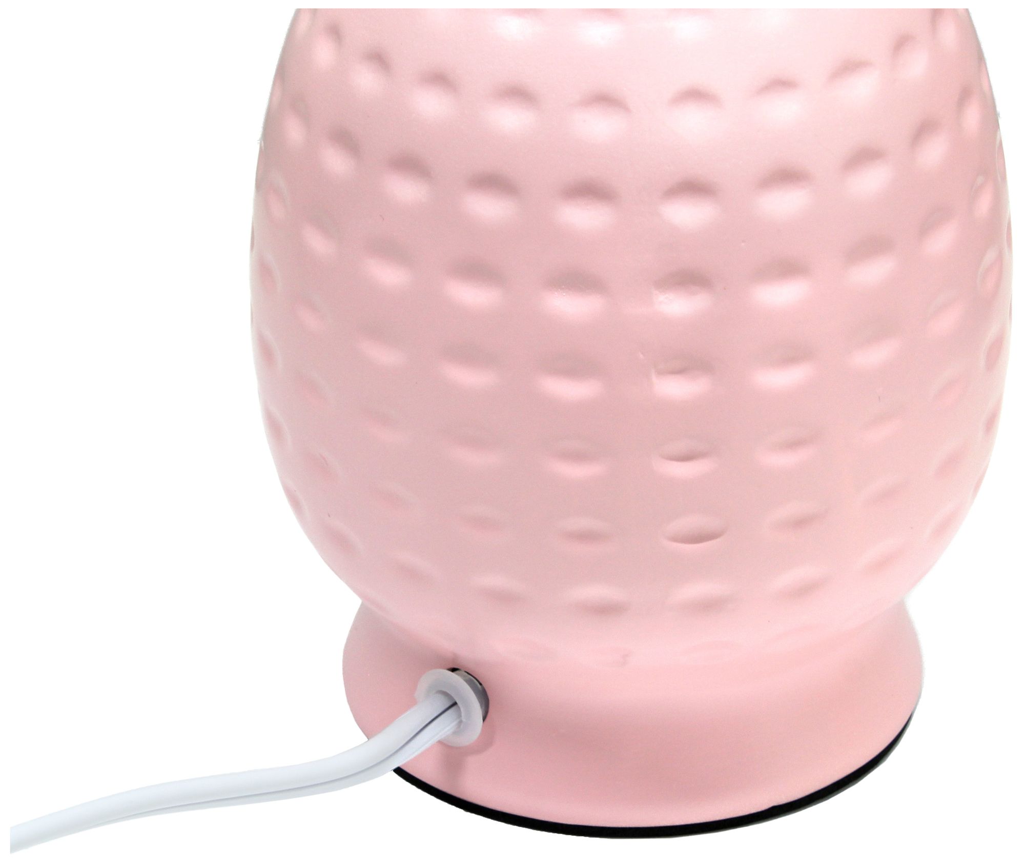 Simple Designs 12.5" Chic Glow Petite Dimpled Ceramic Table Lamp, Pink