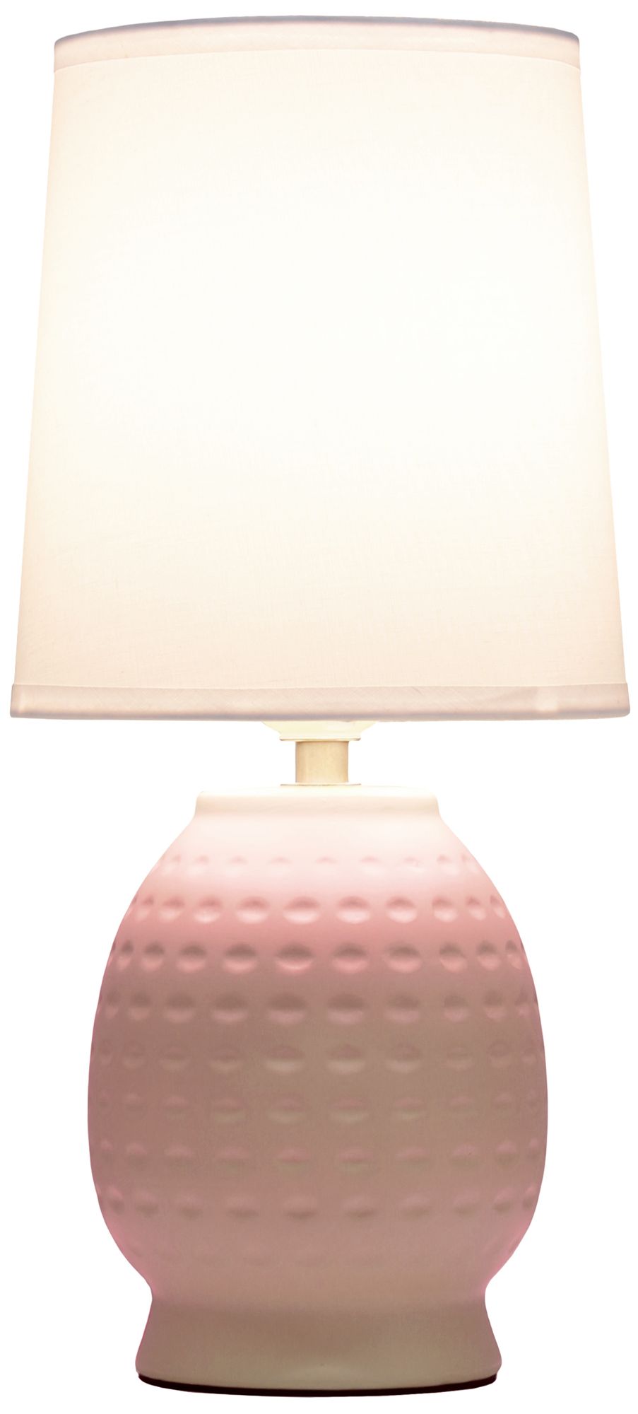 Image 4 Simple Designs 12.5" Chic Glow Petite Dimpled Ceramic Table Lamp, Pink more views