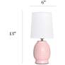 5_Simple Designs 12.5" Chic Glow Petite Dimpled Ceramic Table Lamp, Pink more views