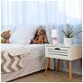 6_Simple Designs 12.5" Chic Glow Petite Dimpled Ceramic Table Lamp, Pink more views