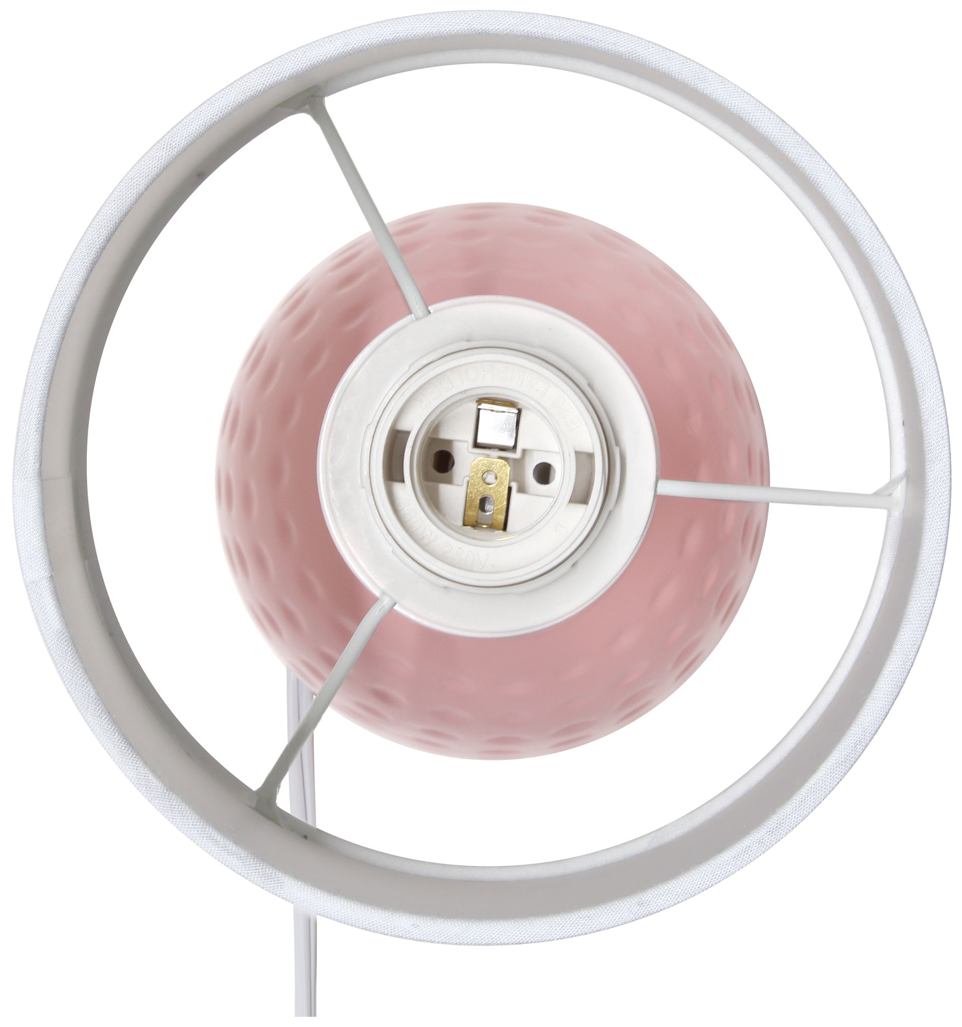 Simple Designs 12.5" Chic Glow Petite Dimpled Ceramic Table Lamp, Pink