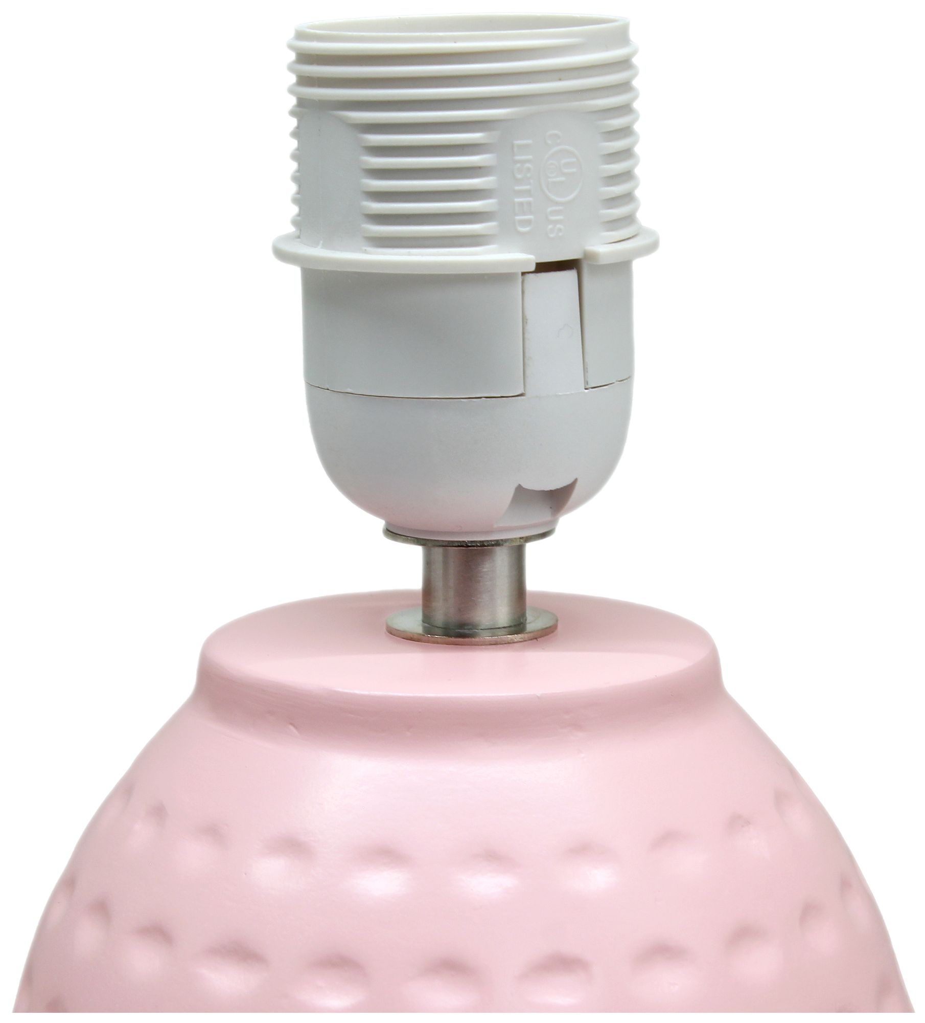 Simple Designs 12.5" Chic Glow Petite Dimpled Ceramic Table Lamp, Pink