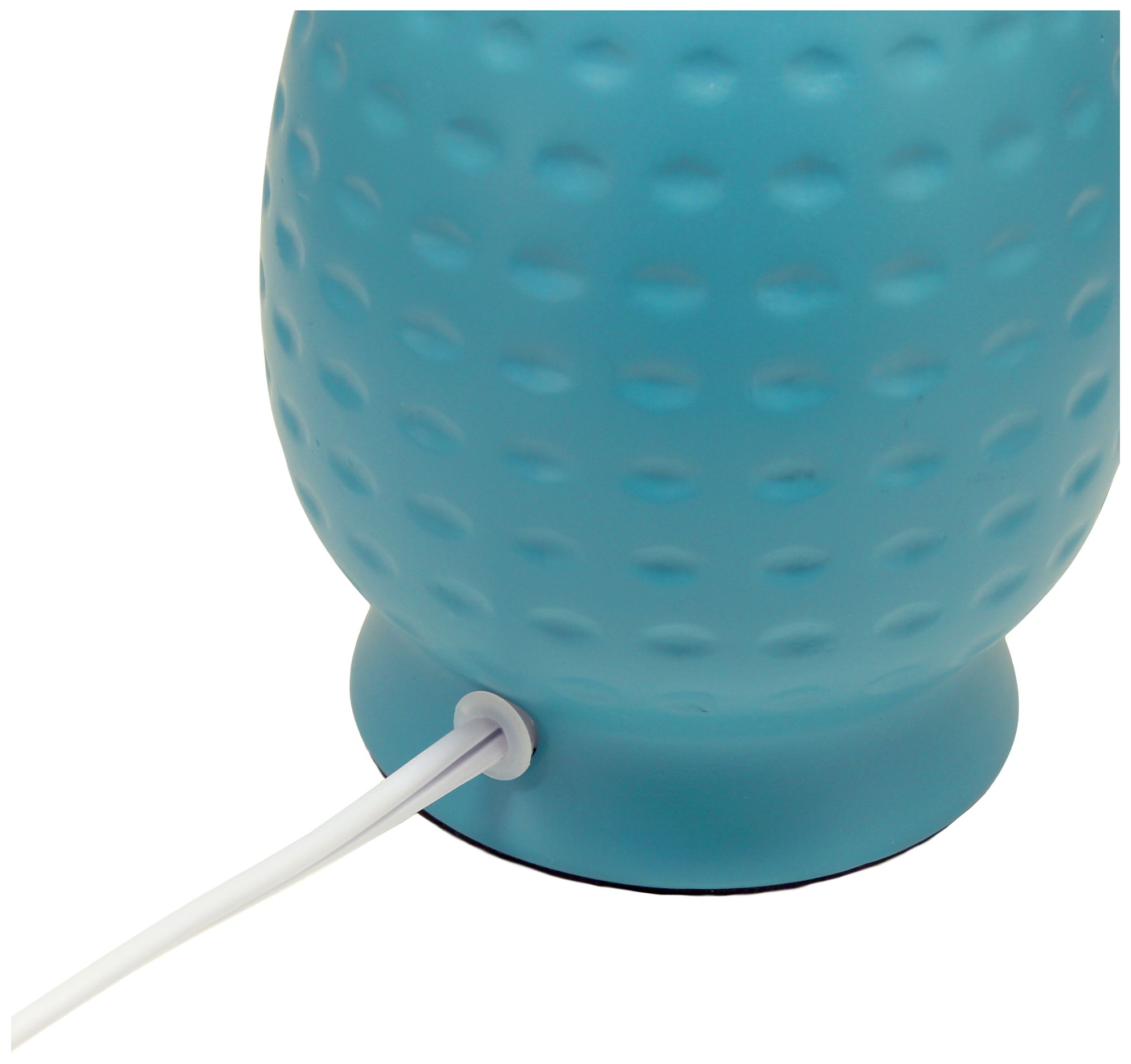 Simple Designs 12.5" Chic Glow Petite Dimpled Ceramic Table Lamp, Teal