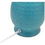 Simple Designs 12.5" Chic Glow Petite Dimpled Ceramic Table Lamp, Teal