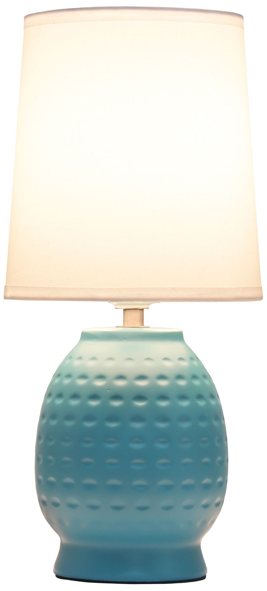 Image 4 Simple Designs 12.5" Chic Glow Petite Dimpled Ceramic Table Lamp, Teal more views