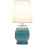 4_Simple Designs 12.5" Chic Glow Petite Dimpled Ceramic Table Lamp, Teal more views