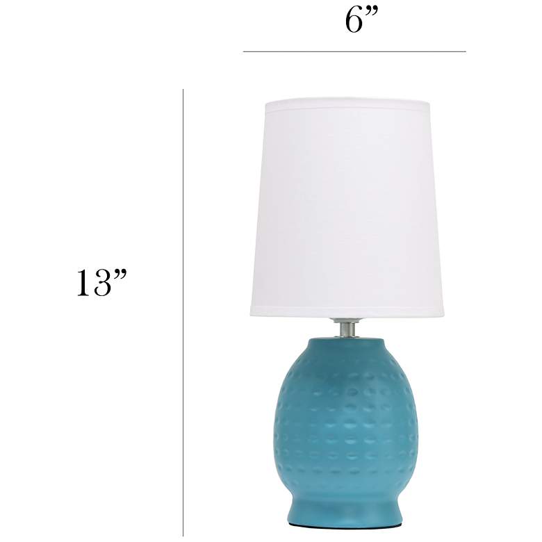 Image 5 Simple Designs 12.5" Chic Glow Petite Dimpled Ceramic Table Lamp, Teal more views