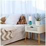6_Simple Designs 12.5" Chic Glow Petite Dimpled Ceramic Table Lamp, Teal more views