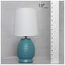 7_Simple Designs 12.5" Chic Glow Petite Dimpled Ceramic Table Lamp, Teal more views