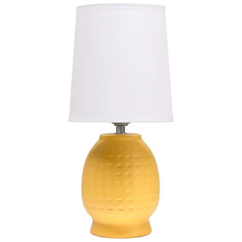 Image 3 Simple Designs 12.5" Chic Glow Petite Dimpled Ceramic Table Lamp, Yellow more views