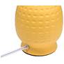 Simple Designs 12.5" Chic Glow Petite Dimpled Ceramic Table Lamp, Yellow
