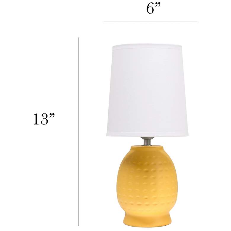 Image 5 Simple Designs 12.5" Chic Glow Petite Dimpled Ceramic Table Lamp, Yellow more views