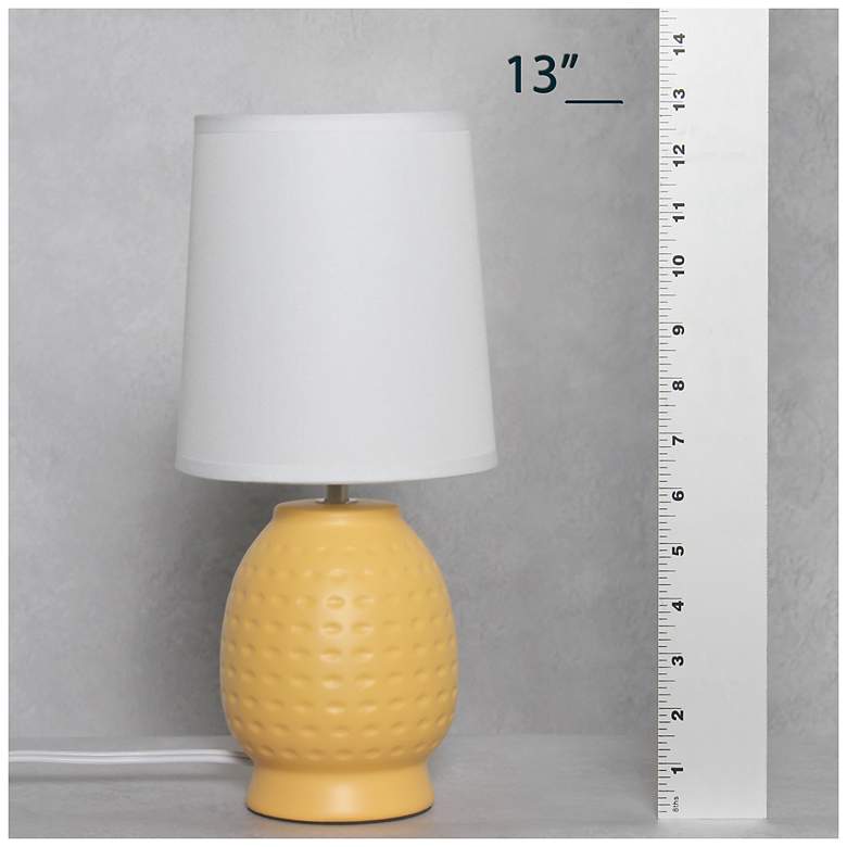 Image 7 Simple Designs 12.5" Chic Glow Petite Dimpled Ceramic Table Lamp, Yellow more views