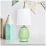 1_Simple Designs 12.5" Chic Glow Petite Dimpled Ceramic Tble Lamp, Lime Green
