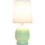 4_Simple Designs 12.5" Chic Glow Petite Dimpled Ceramic Tble Lamp, Lime Green more views