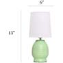 5_Simple Designs 12.5" Chic Glow Petite Dimpled Ceramic Tble Lamp, Lime Green more views