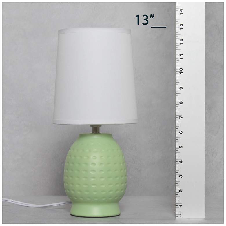Image 7 Simple Designs 12.5" Chic Glow Petite Dimpled Ceramic Tble Lamp, Lime Green more views