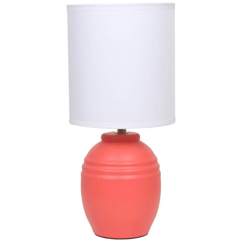 Image 1 Simple Designs 12.5" Mini Classic Jar Table Lamp w Fabric Shade,, Orange