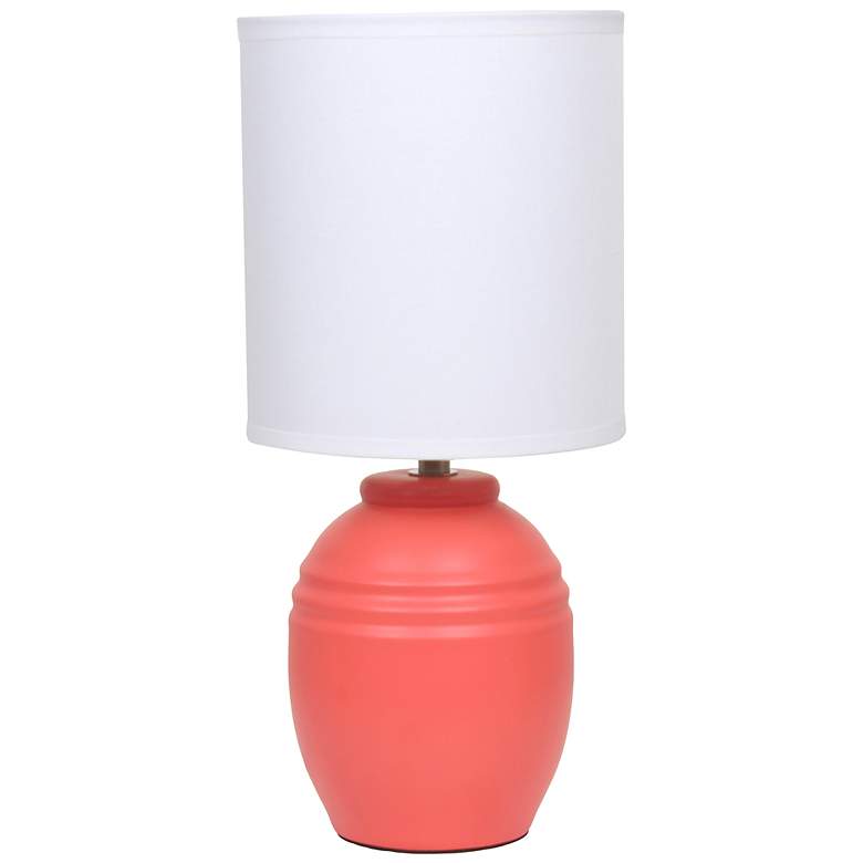 Image 2 Simple Designs 12.5" Mini Classic Jar Table Lamp w Fabric Shade,, Orange more views