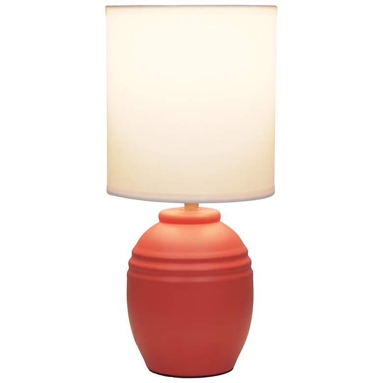 Image 3 Simple Designs 12.5" Mini Classic Jar Table Lamp w Fabric Shade,, Orange more views