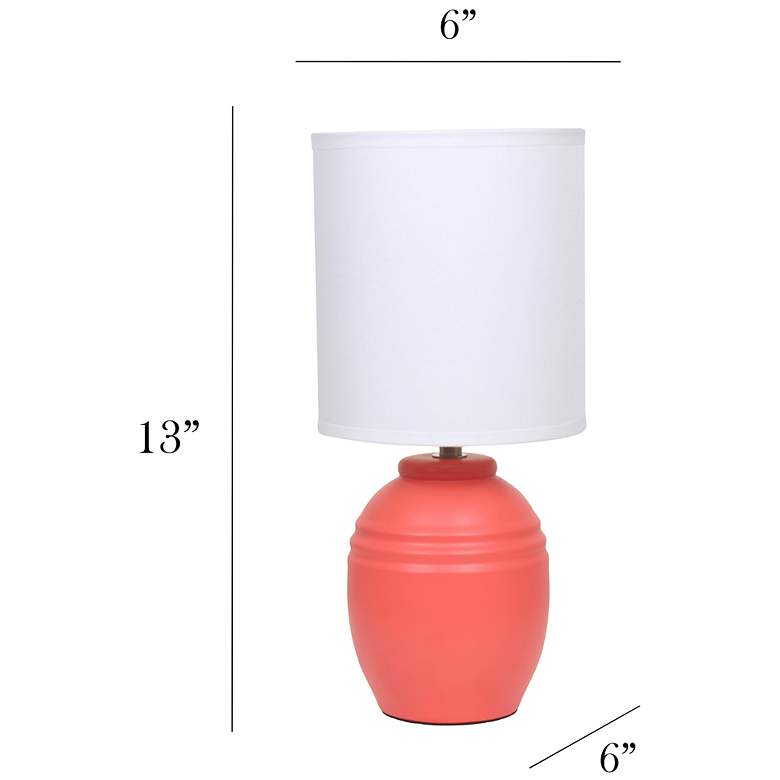 Image 4 Simple Designs 12.5" Mini Classic Jar Table Lamp w Fabric Shade,, Orange more views