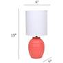 4_Simple Designs 12.5" Mini Classic Jar Table Lamp w Fabric Shade,, Orange more views