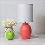5_Simple Designs 12.5" Mini Classic Jar Table Lamp w Fabric Shade,, Orange more views