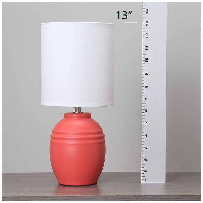 Image 7 Simple Designs 12.5" Mini Classic Jar Table Lamp w Fabric Shade,, Orange more views