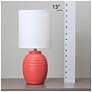 7_Simple Designs 12.5" Mini Classic Jar Table Lamp w Fabric Shade,, Orange more views