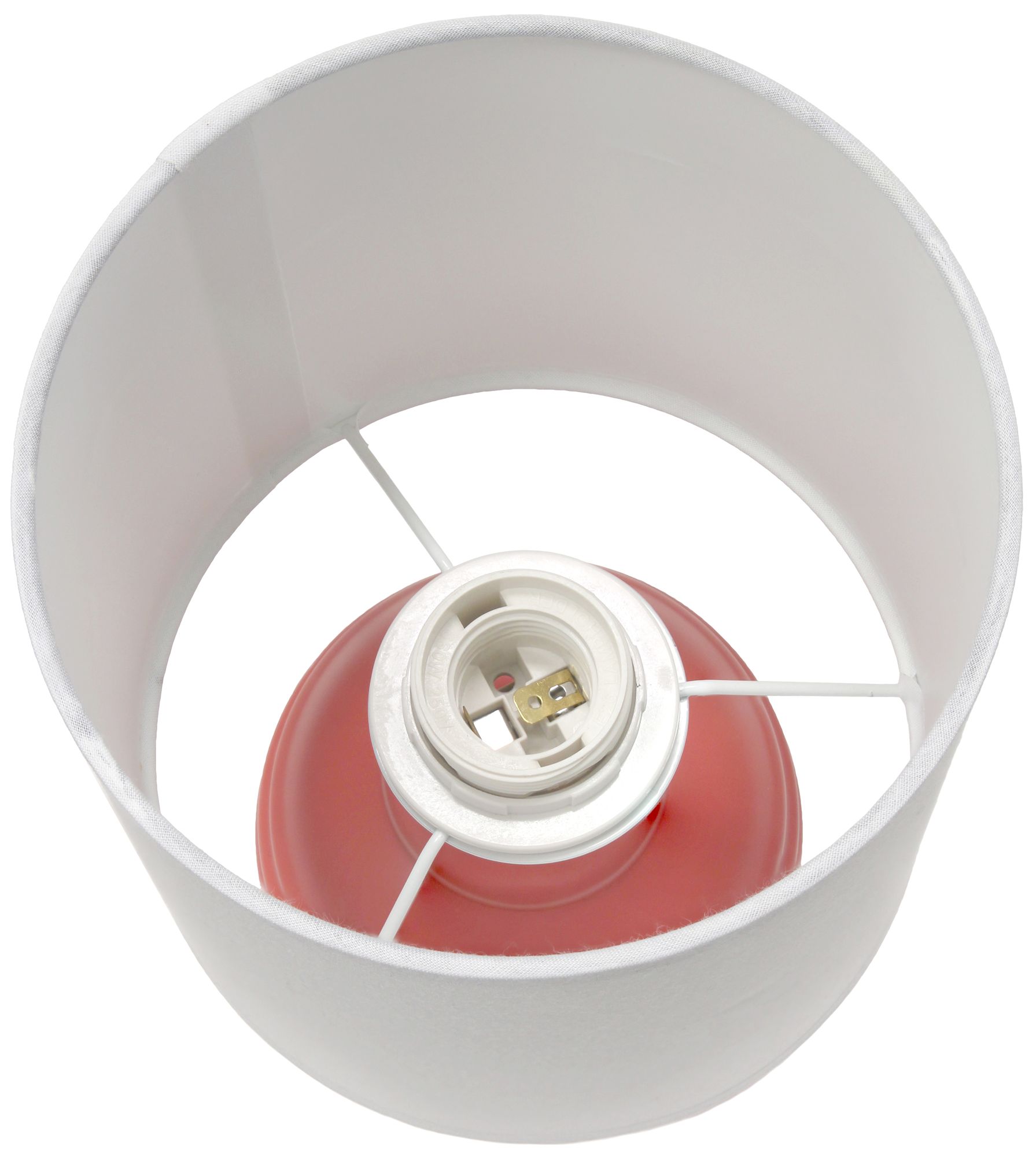 Simple Designs 12.5" Mini Classic Jar Table Lamp w Fabric Shade,, Orange