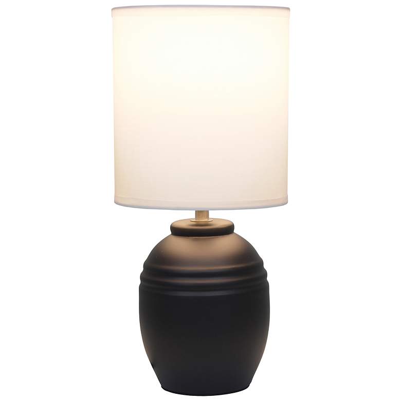 Image 3 Simple Designs 12.5" Mini Classic Jar Table Lamp w Fbc Shade, Black more views