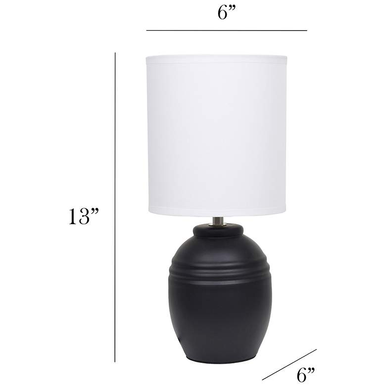 Image 4 Simple Designs 12.5" Mini Classic Jar Table Lamp w Fbc Shade, Black more views