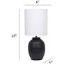 4_Simple Designs 12.5" Mini Classic Jar Table Lamp w Fbc Shade, Black more views