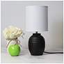 5_Simple Designs 12.5" Mini Classic Jar Table Lamp w Fbc Shade, Black more views
