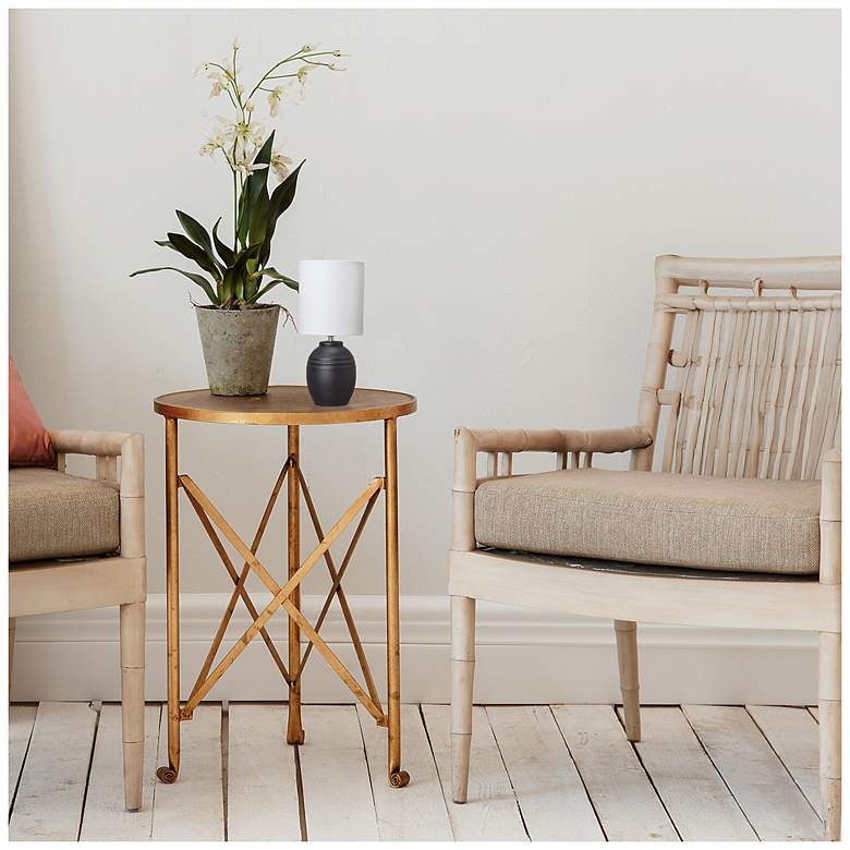 Image 6 Simple Designs 12.5" Mini Classic Jar Table Lamp w Fbc Shade, Black more views