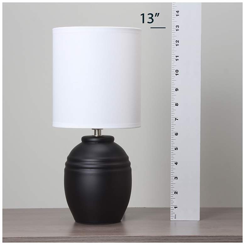 Image 7 Simple Designs 12.5" Mini Classic Jar Table Lamp w Fbc Shade, Black more views