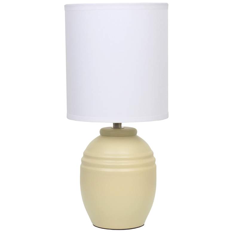 Image 1 Simple Designs 12.5" Mini Classic Jar Table Lamp w Fbc Shade, Khaki