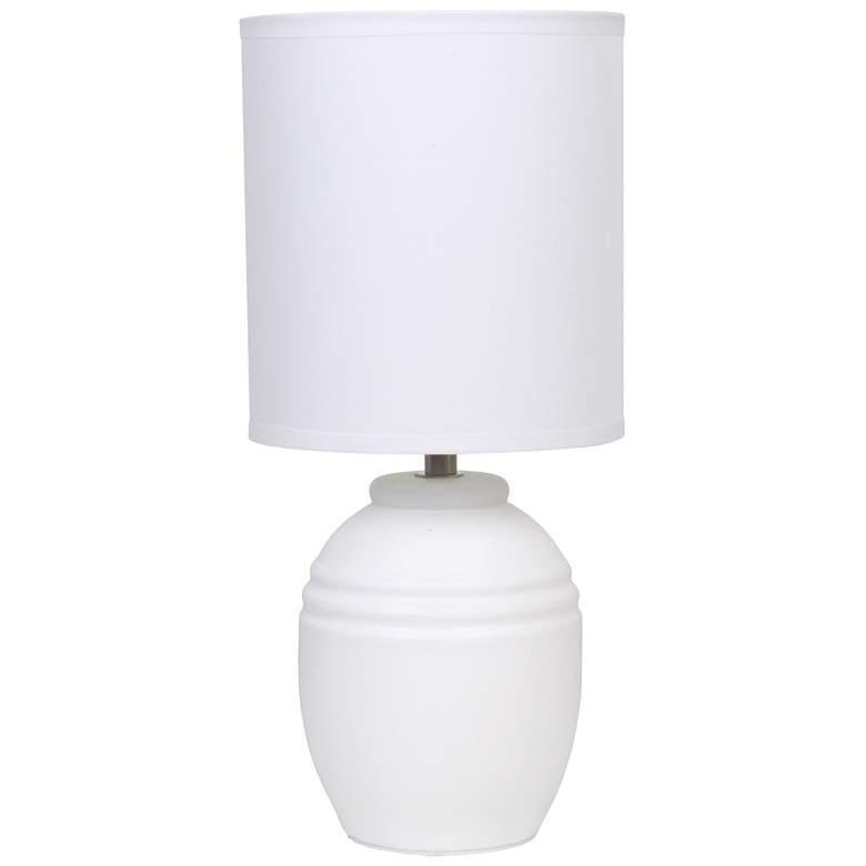 Image 1 Simple Designs 12.5" Mini Classic Jar Table Lamp w Fbc Shade, Off White