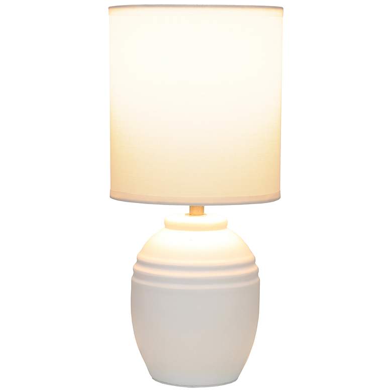 Image 3 Simple Designs 12.5" Mini Classic Jar Table Lamp w Fbc Shade, Off White more views