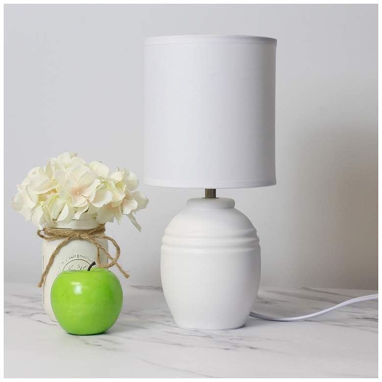 Image 5 Simple Designs 12.5" Mini Classic Jar Table Lamp w Fbc Shade, Off White more views