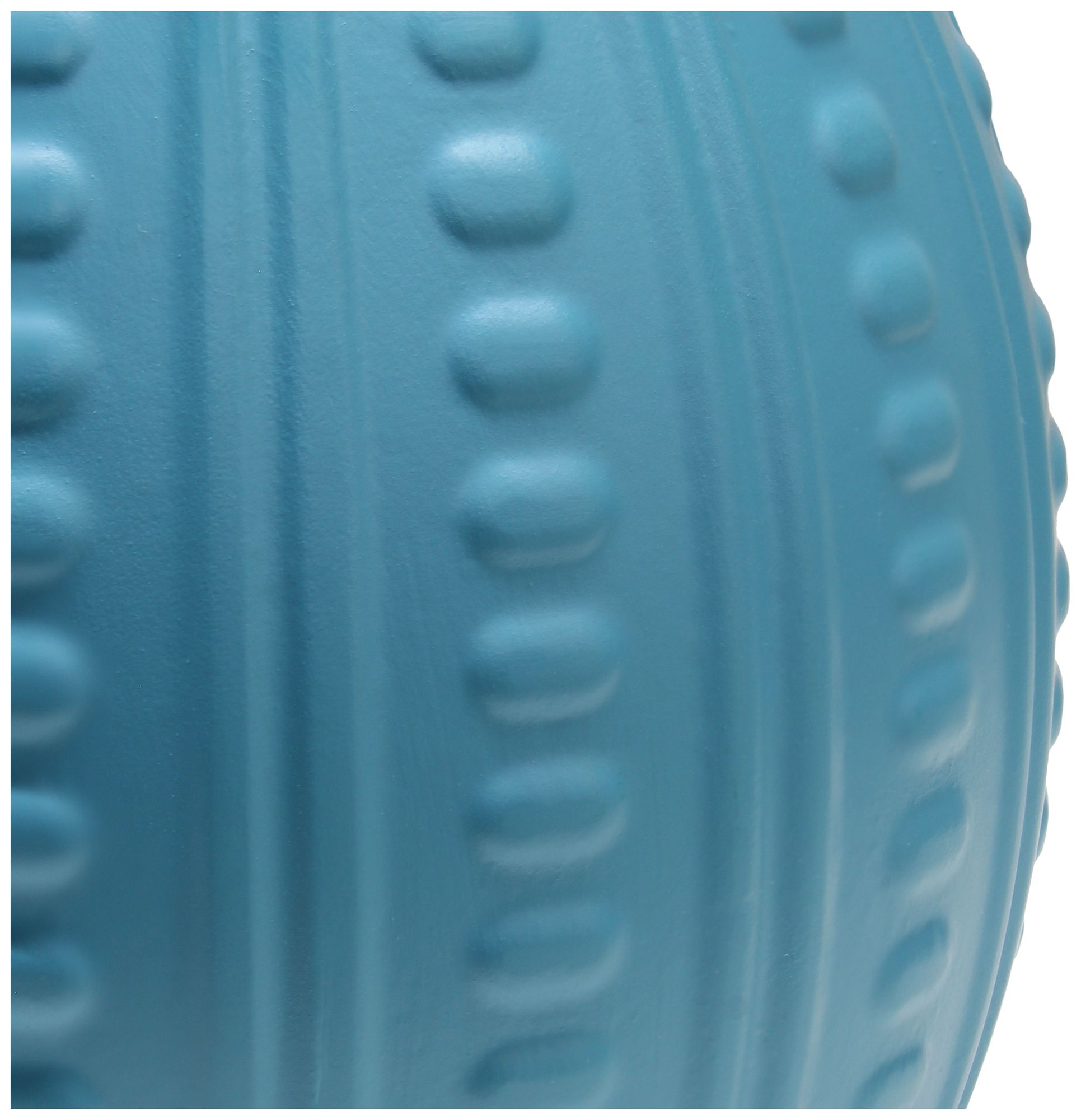 Simple Designs 12.5" Mini Textured Oval Table Lamp, WHT Fabric Shade, Teal